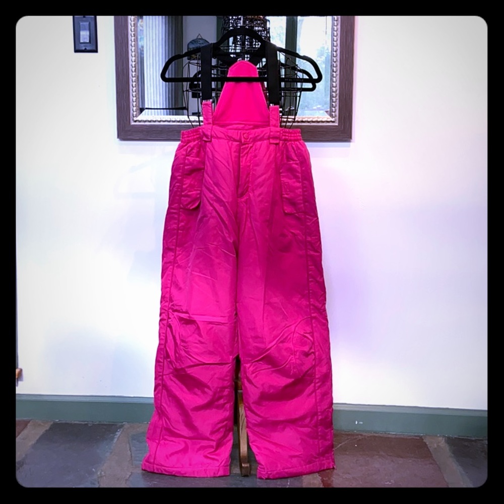Girls Hot Pink Snow Pants Overall Optional